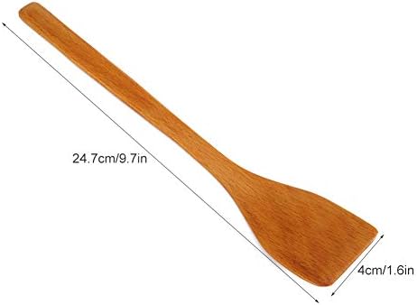 Raguso Nonstick Wooden Turner Fried Shovel Cooking Kitchen Utensils Shovel Long Handled Wood Corner Spatula Spoon Scraper (Light wood color)