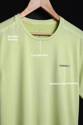Image of Van Heusen Men's Running T-Shirt | Regular Fit | Crew Neck | Soft Breathable Mircofiber | Casual Wear | Summer Favorite | Shoulder Bonding |Sports T-Shirt | Style 61005