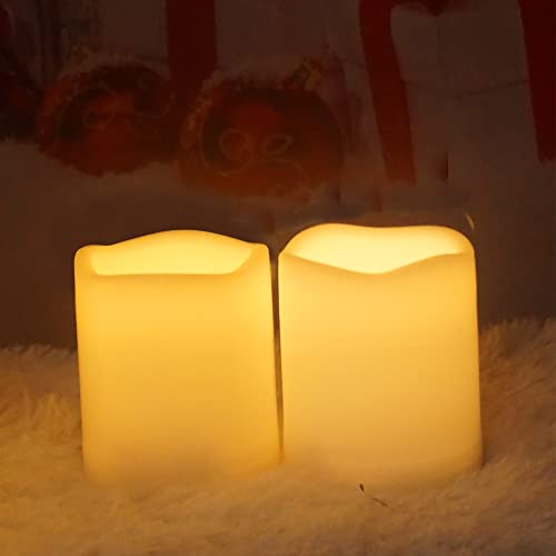 Image of QIDEA 3 inchX3 inch 4 Pack LED Outdoor Candles Battery Operated Waterproof Candles