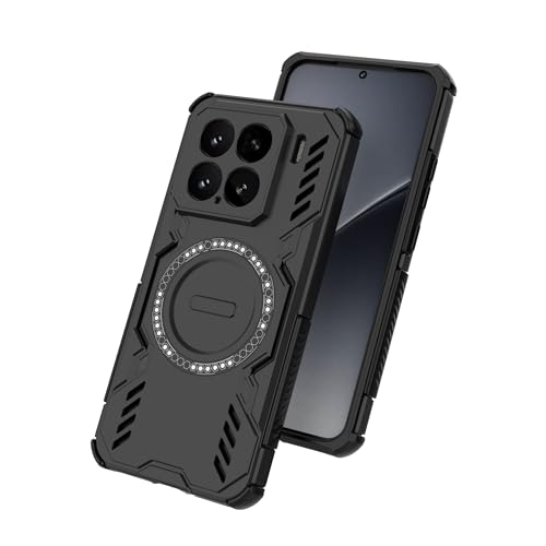 Image of Back Cover Military Shockproof with Airbag Corners, Heat Dissipation, TPU+PC Hybrid Cover for Xiaomi 15 - Black