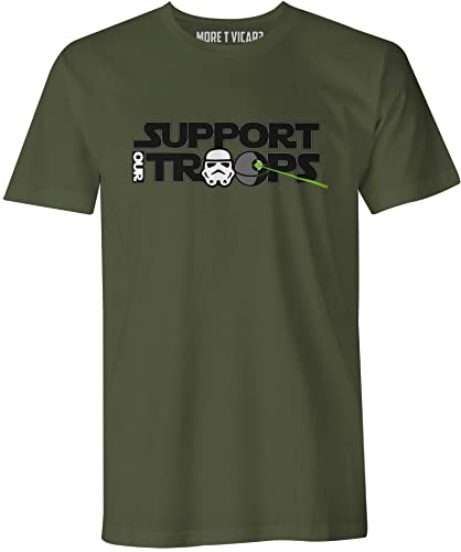 T-shirt années 80 homme vert militaire col rond motif rétro SF taille S