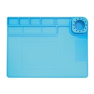 TE-722 Heat Resistant Silicone Soldering Mat For Safe Brazing And Soldering Tasks On Electronic Devices Including Laptops And Gadgets(Blue)