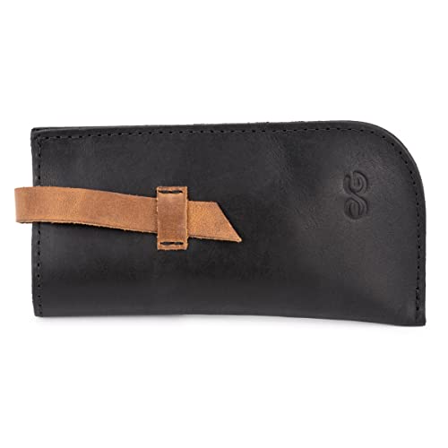 Porta Óculos/case/estojo Rústico 100% Couro Legítimo (Preto)