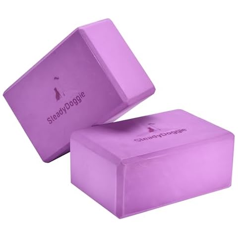Steady Doggie Premium Yoga Blocks 2-Pack - High-Density, Non-Slip, Lightweight for Yoga, Pilates, Meditation , yog Cover