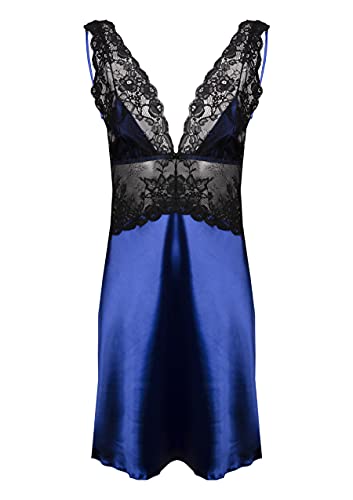 Chemise de nuit Dakota bleue 40 nuisette confort pour femme