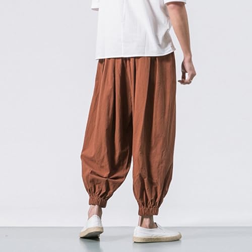 Mens Drop Crotch Harem Pants Wide Leg Baggy Lounge Pants Casual Yoga Loose Fit Streetwear Trousers for Travel2