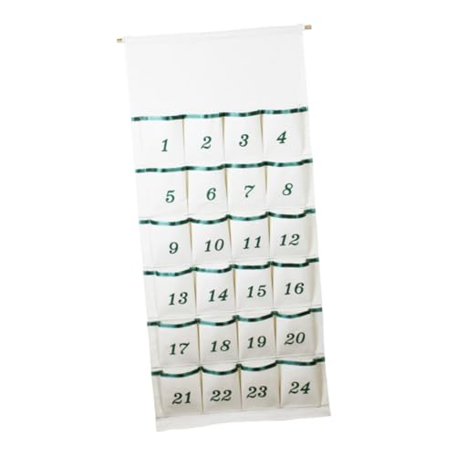 Nishiyuenyi Organizador de Calendário Do Advento de com Bolsos, Bolsa de Armazenamento para Joias para Pendurar Na Parede, Verde, Tamanho real