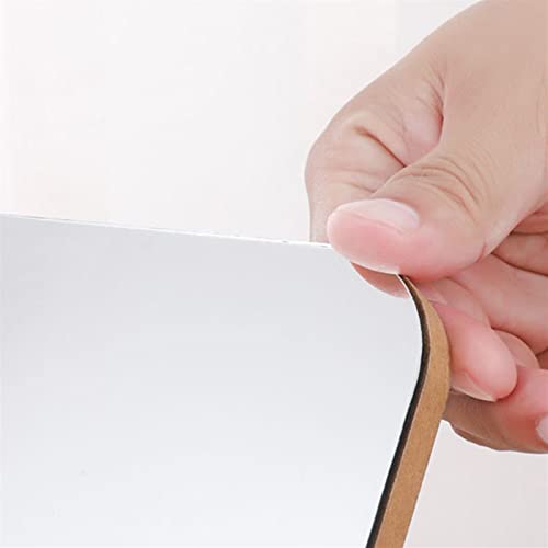 Espejo de tocador pequeño para ahorrar espacio, rectangular de madera portátil 4