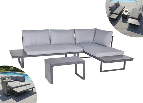 LC Garden »Sungardo« Gartenlounge Set 3tlg. anthrazit Aluminium/HPL Loungeset Balkonset Lounge • Gartenmöbel Set • Loungemöbel • Garten & Terrasse