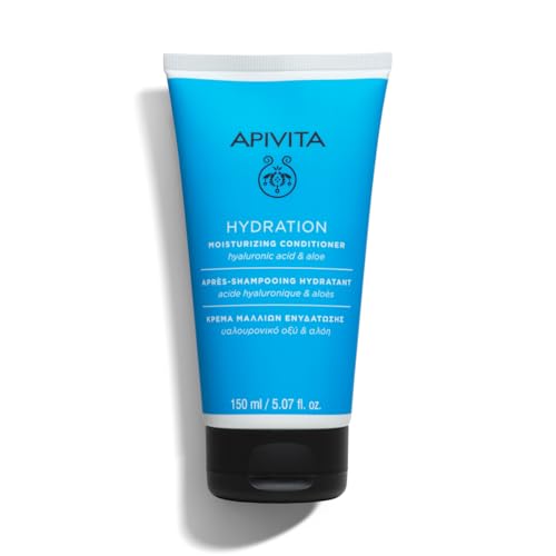 APIVITA Balsamo Idratante Idratante per Tutti i Tipi di Capelli, Uomo e Donna - Con Vitamina E e Acido Ialuronico per Idratazione Intensa. Previene la rottura, riduce il crespo, 5.07 Fl Oz