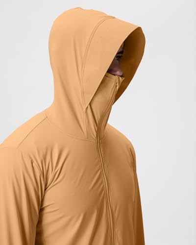 Locachy Jaqueta masculina com proteção solar FPS 50+, leve, com zíper, manga comprida, refrescante,