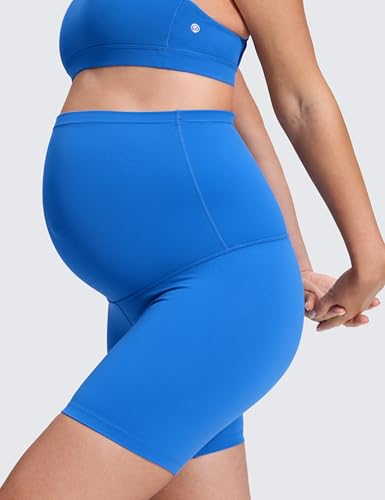 Image of CRZ YOGA Maternity Biker Shorts 6 inch | Butterluxe, Extremely Soft, Gentle Compression, Yoga, Super High Rise, U-shaped Belly, Pregnancy and Postpartum