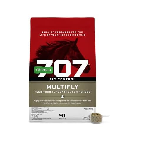 Formula 707 MultiFly Feed-Thru Fly Control Pellets for Horses - Palatable & Safe Fly Population Reduction (5 lb Bag - 91 Servings) Cover