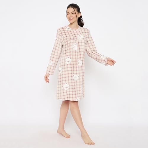 Image of CAMEY Women's Printed Nightgown, Long Sleeves, Nighty