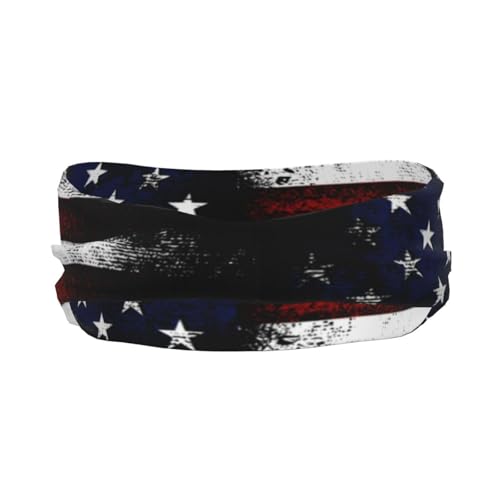 Image of American Flag Sports Headband Moisture Wicking Sweatband for Men Women Running Hiking Cycling Yoga Fitness Workout
