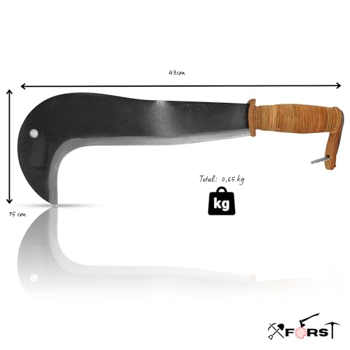 Xforst Schweizer Gertel Gertl Hippe mit Ledergriff Schneidenschutz aus Oxfordmaterial SWS. Set inkl. 2 Schleifsteine (100 & 280 Grit) – Vielseitiges Werkzeug für Garten, Outdoor & Bushcraft