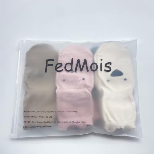 FedMois 5 Pairs Baby Kids Anti-slip Socks Cotton non skid Ankle Socks Animals, Christmas, 1-3 Years - Image 8