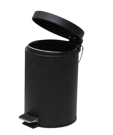 OPR Stainless Steel Pedal Bin Black Color (5 Ltr) (7x10 Inch)-image-28