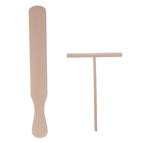 Ciieeo 5pcs Wooden Crepe Spatula Set Flipper Spreader Pancake Turner for Breakfast