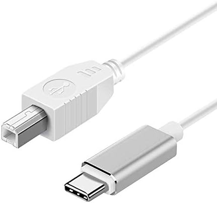 USB B to USB C Printer Cable 5FT, MIDI Controller DJ Controller Printer Scanner Cord Compatible with MacBook Pro HP Samsung Printers Camera Digital Piano Midi Keyboard Hard Drive and More 5FT White