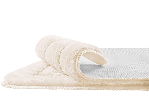 Euromat Badezimmerteppich rutschfeste Weichen Mikrofaser Badematte Badteppich Badvorleger (Beige, Teppich 50x80+Vorleger… – Bild 3