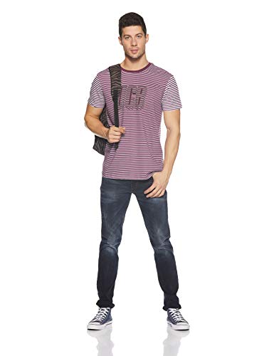 Image of United Colors of Benetton Men's Striped Regular Fit T-Shirt
