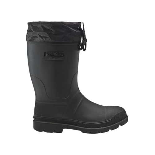 Kamik Forester Insulated Rubber Hunting Boots - Waterproof Insulated Boots for Men - Slip-Resistant Outsole for Hunting - Snow Shoes with Removable Liner - Mid-Calf Height, Black - 7