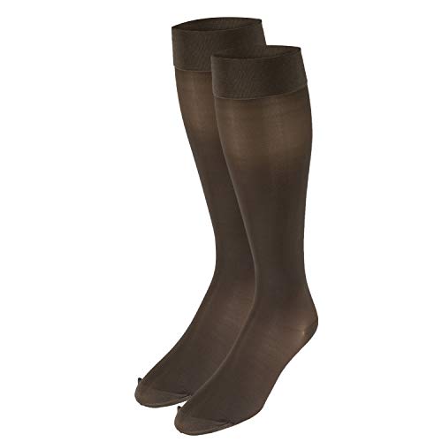 Image of Truform Sheer Compression Stockings, 30-40 mmHg, Women's Knee High Length, 30 Denier, Taupe, Large
