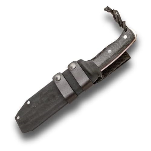 Joker Nomad 6.5” CM137-K Fixed Blade Knife, 6.5 Inch Blade, Black Micarta Handle, Kydex Sheath, Bushcraft Outdoor Knife for Camping, Hunting and Hiking