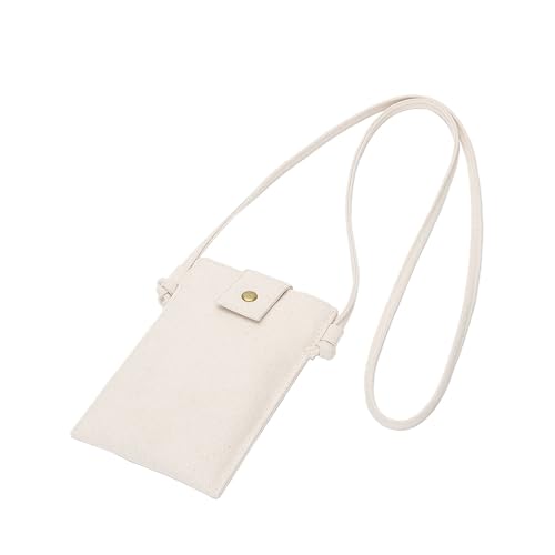 Crossbody Bag Small Zipper Shoulder Crossbody Purse for Women Trendy Cotton Canvas Adjustable shoulder straps (Beige)