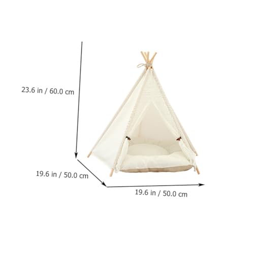 Tente pour animaux lavable fin des odeurs et paniers instables coton blanc pliable