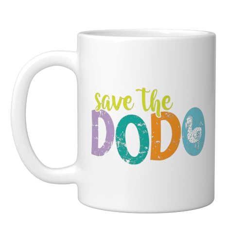 Save the Dodo Bird from Mauritius Ceramic Mug, White