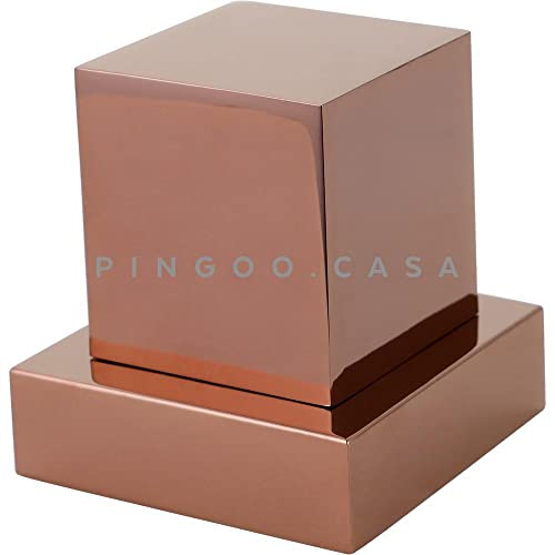 Pingoo.casa, Acabamento de Registo, Para Banheiro, Quadrado, 5x5cm,Metal, Mearim, Dourado Rosé