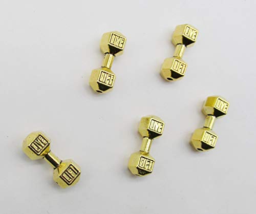 Fiona Dumbbell Charms For Jewelry Making – Diy Supplies Miniature Sports Fitness Equipment Connector Spacer Charm Bead Pendant – Pack Of 30 Pcs (Multicolored) #TOP3