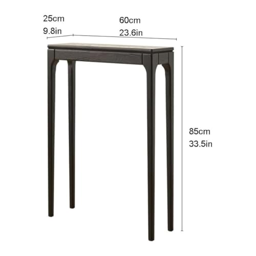 Image of Wooden Console Table Narrow Entryway Table Thin Console Table Solid Wood Sofa Tables for Living Room Hallway Foyer, Wooden Hallway Console Table with Drawers (60 * 20 * 85Cm)