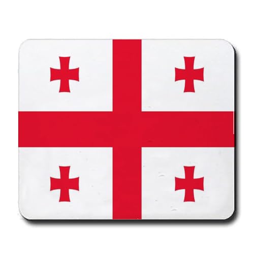 FaceYee Lot de 2 tapis de souris avec drapeau de la Géorgie - 24,1 x 20,3 cm - Couleur : drapeau de la Géorgie