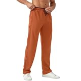 CMELTANM Men's Lightweight Sweatpants Quick Dry Sweat Pants Straight Leg Workout Running Athletic Pants with Pockets Orange