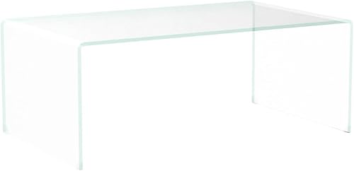 Miniatura 19 de Meihua Mesa de centro rectangular de vidrio de 2 niveles, mesa de centro moderna para sala de estar Claro,Todo negro,multicolor/fantasía (All