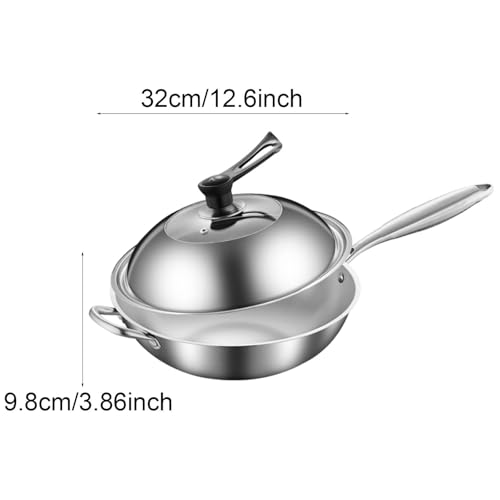 Wok de Acero Inoxidable con Tapa 32 cm miniatura 3