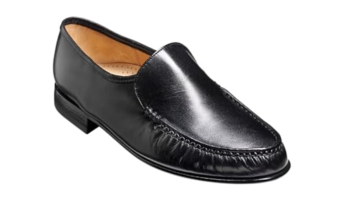 Barker Laurence Black Leather Moccasin Slip On Shoe 10