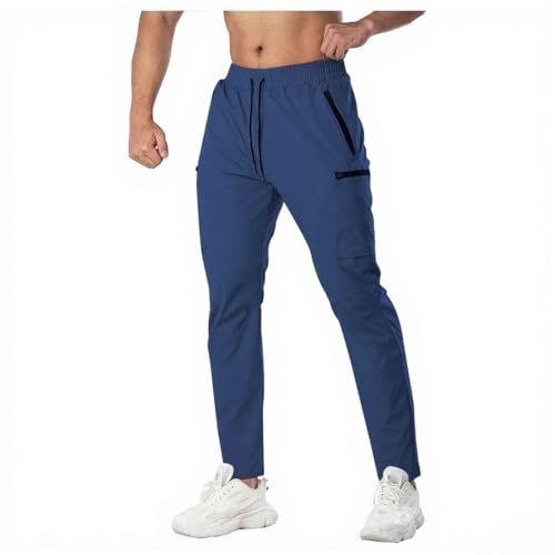 Elastic Waist Storm Pants for Men Quick Drying Outdoor Trousers Breathable Lightweight Pants Casual Fitness Solid