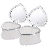 STOBAZA 2pcs Heart Shaped Jewelry Box Small Portable Jewelry Organizer Box Storage Case for Travel Display