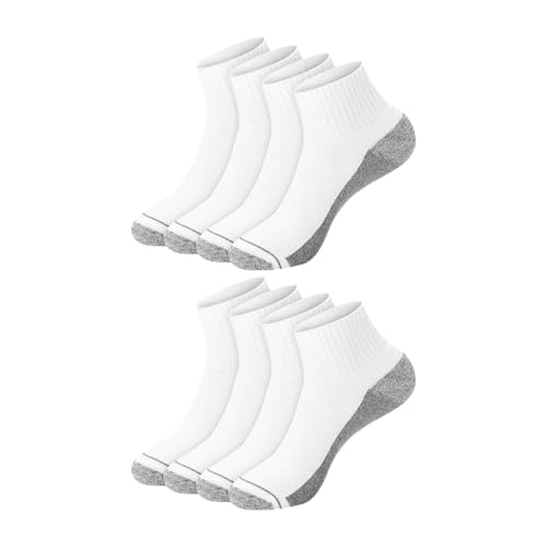 Image of Hanes Men's Crew Socks Pack, 8 Pairs, Max Cushion Moisture-wicking Ankle Socks for Men, Cushioned Ankle Length