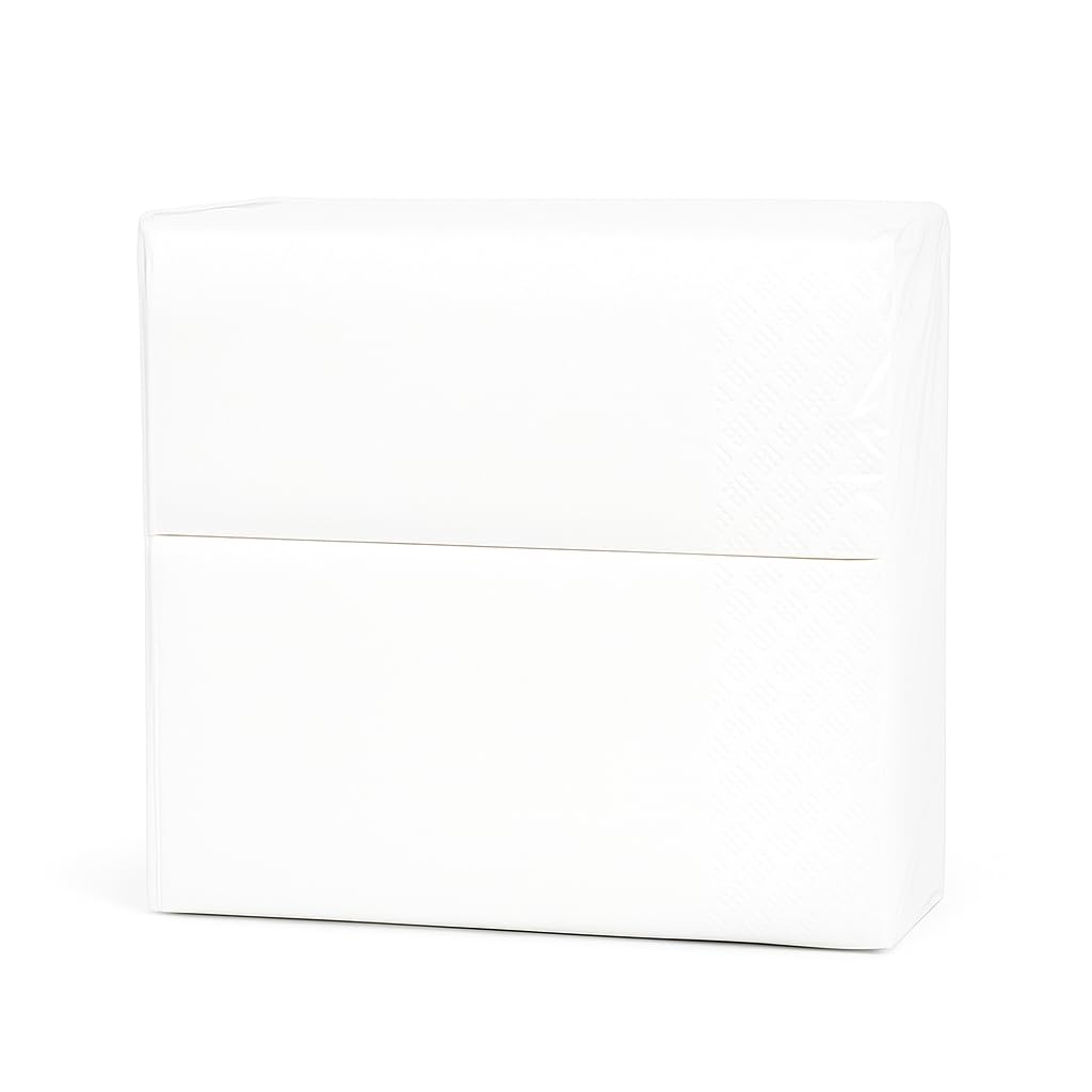1800 Servilletas de Papel 33x33 cm Blancas – Desechables, 2 Capas – Suaves y Resistentes, para Bares, Heladerías, Snacks y Uso Diario