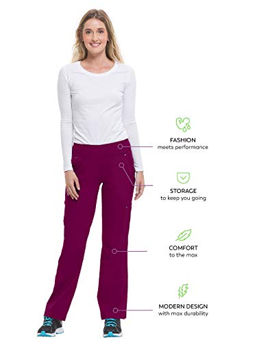 Healing Hands Womens Scrubs Pants 5 Pocket Purple Label 9133 Cargo Tori Women Yoga Pant Lightweight Soft Fabric Wine Sp #TOP4