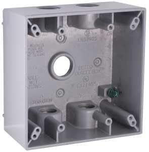 Racoorporated 5337-5 Gray Weatherproof 2-Gang Outlet Box - Quantity 8