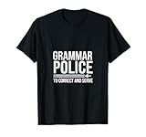 divertente maglietta con scritta grammar police, insegnante di inglese maglietta