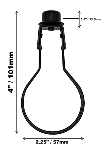 Creative Hobbies® Lamp Shade Light Bulb Clip Adapter Clip On With Shade Attaching Finial Top, Black Color | 1 Pack #TOP1