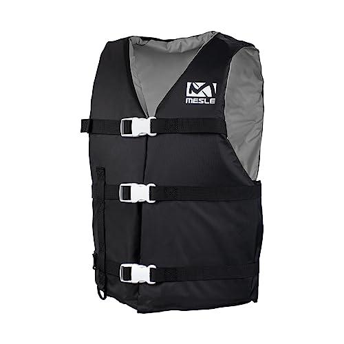 MESLE Schwimmweste Erwachsene Promo, Universal 50N Schwimmhilfe für Herren & Damen, Auftriebsweste für Sup, Kanu, Wakeboard, Wasserski, Prallschutzweste, Paddelweste für Boot, Farbe:schwarz-grau 1 MESLE Schwimmweste Erwachsene Promo, Universal 50N Schwimmhilfe für Herren & Damen, Auftriebsweste für Sup, Kanu, Wakeboard, Wasserski, Prallschutzweste, Paddelweste für Boot, Farbe:schwarz-grau