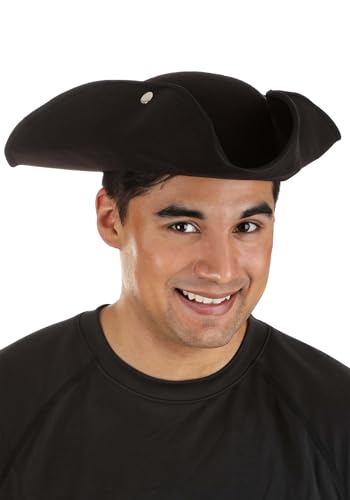 elope Deluxe Black Tricorn Costume Adult Hat Standard - Black